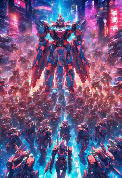 An army of hyper futuristic miniature robots, highly detailed and highly futuristic, highly detailed background, perfect masterpiece, high quality, high resolution