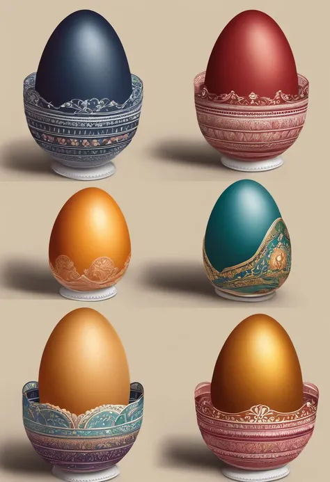 Compare real eggs，Cartoon drawing，Egg packaging