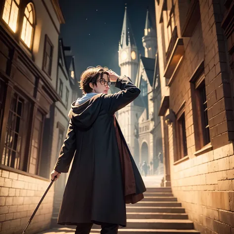 Harry Potter olhou para a cidade