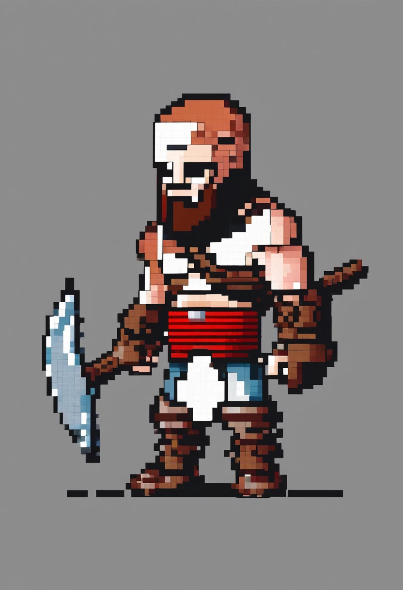 Pixel art of Kratos from God Of War