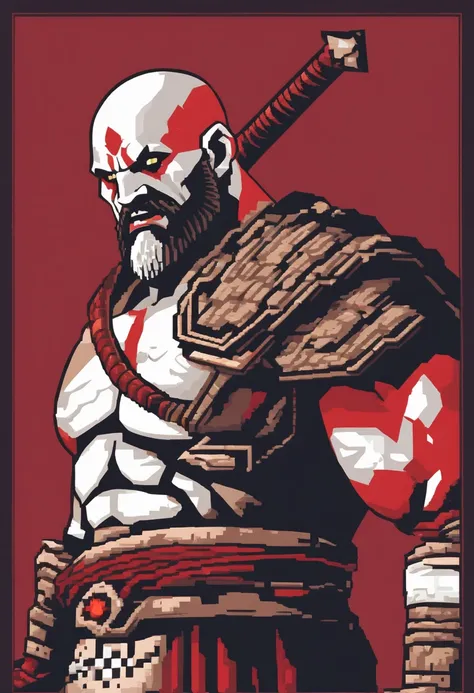 Pixel art of Kratos from God Of War