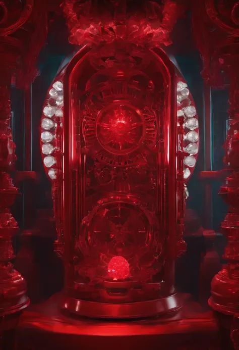 red crystal machine filled with blood