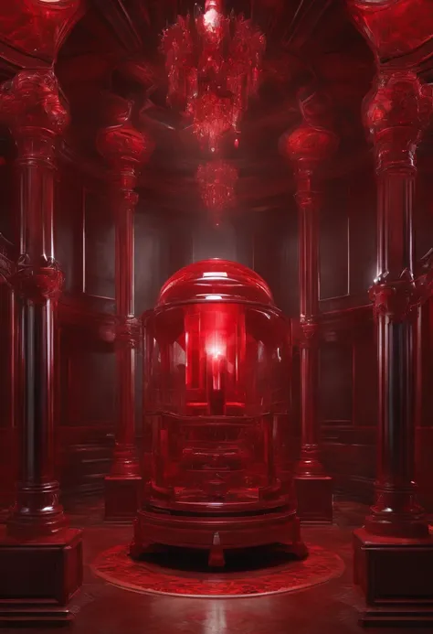 red crystal machine filled with blood