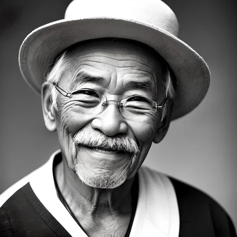 The mustachioed Arafeld man looks into the camera, asian man, portrait photo of an old man, Smiling man, 50mm portrait, An old man, close - up portrait shot, the look of an elderly person, old man portrait, old man, a close up portrait photo, 7 0 mm portra...