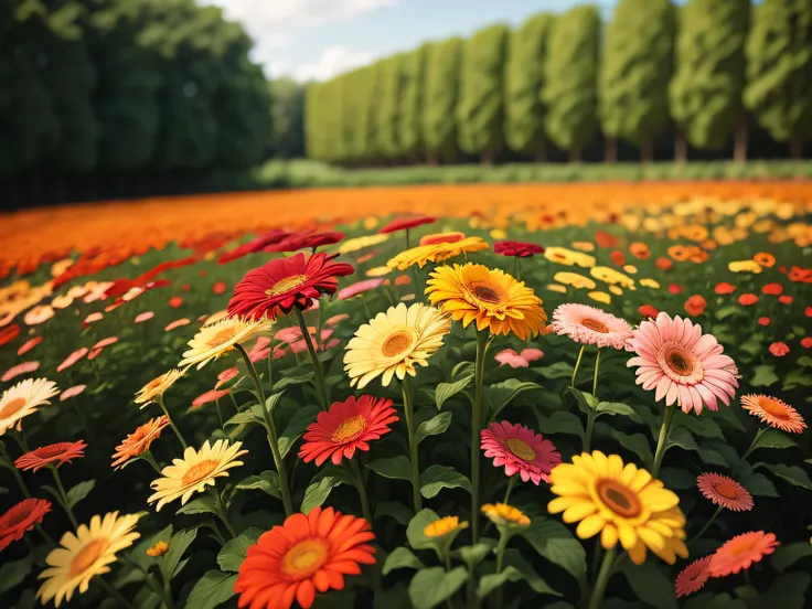 gerbera　Flower Garden　Back blur