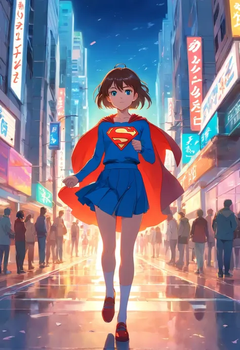 Nino nakano tiene la vestimenta de Supergirl