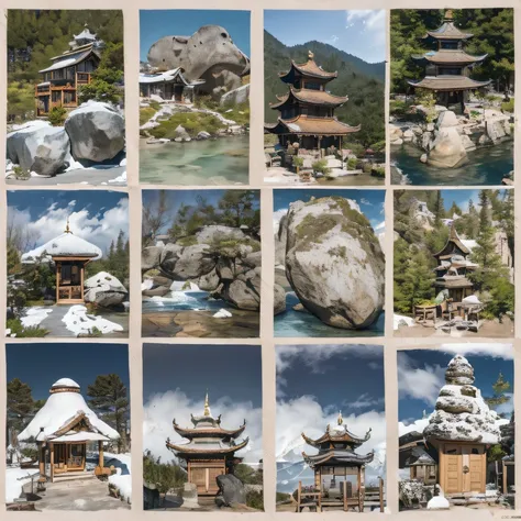 snowy peak(mont)Treasure House(kiosk)Near Lantian(village)，
Deadwood(hut)Three blankets(hali)One hole in the sky(boulders)。
Half Ridge(kiosk)Huacheng(kiosk)Wordless stone(stele)，
Wan Song(close)Snow Peak(pathway)There is dragon sleep(fang)。
Manjusri(tw)Anc...