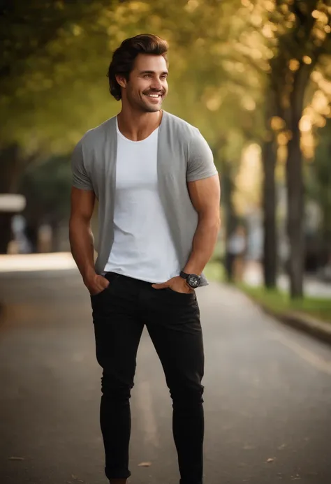 (photo: 1.3) af (realism: 1.3), male headshot, soft light, face focus, ((((white t-shirt))) happy, cheerful, smiling, warm light, ((blank background)) , profile picture, (long hair or short hair), smiling, handsome, young, , short hair, smiling