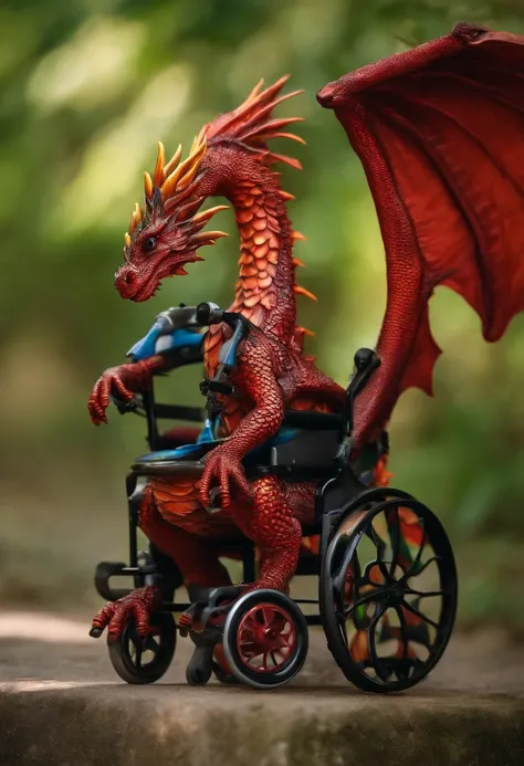 It was a small dragon with wings using a wheelchair at school