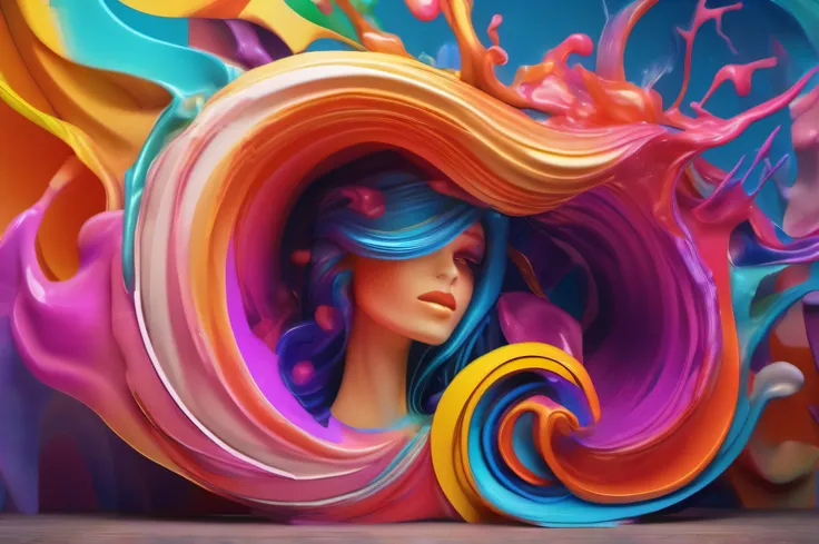 Abstract & conceptual interpretation of the word PRETTY GIRL in a photorealistic logo where vibrant colors and fluid forms create a captivating representation.-- no text, --mock up, Photorealistic, Ultra HD, 32k, -- AR 16:9, -- s 0.15, --CHAOS 0 seed 77. U...