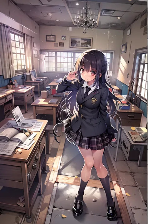 (masutepiece,newest,exceptional:1.2),1girl in,black school uniform,crass room,