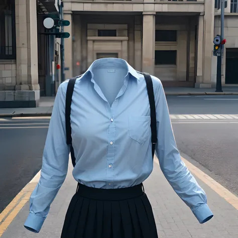 school uniform, ((invisible, no humans:1.5, headless:1.5, handless, legless)), big breast,
(8k, RAW photo, best quality, masterpiece:1.2), (realistic, photo-realistic:1.37),photon mapping, radiosity, ((Hasselblad photography)),physically-based rendering,