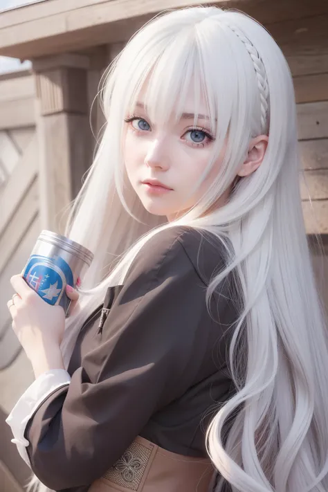 Anime realistic artstyle,white hair,elaina,had,ultra detail,70 mm lens,