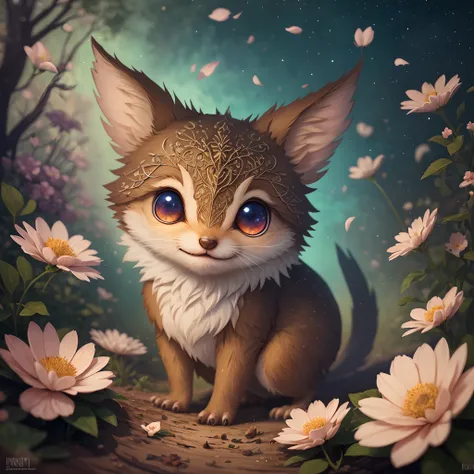 little cute woodcreature, little petals, smiling, digital art, highly detailed. fantasy, centered, symmetry, painted, intricate, volumetric lighting, beautiful, rich deep colors masterpiece, sharp focus, ultra detailed, in the style of dan mumford and marc...