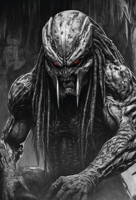 Predator，full bodyesbian，Authentic background