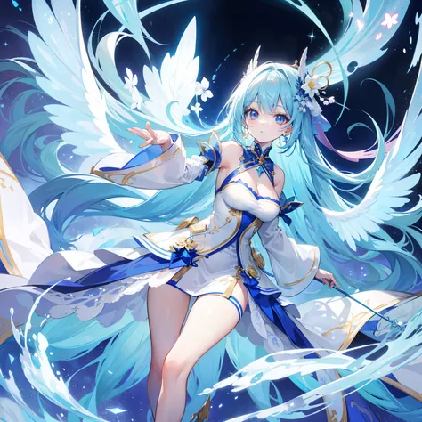 Beautiful and charismatic loli character，Her appearance is very eye-catching。She has long sky-blue silky hair，And a pair of big bright eyes，Her face is delicate，It gives a sense of calm and elegance。Additionally，Teresa also wore a white dress，The design of...