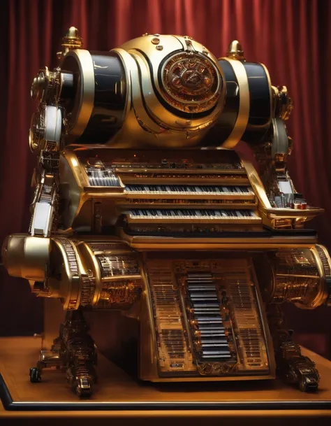 The electronic organ robot of the future, Mechano-electro organ, droid, Niji Art, Best quality, Masterpiece,