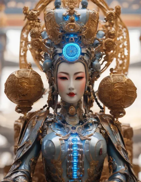 The Guanyin robot of the future, Mechanical Kannon, droid, Niji Art, Best quality, Masterpiece,