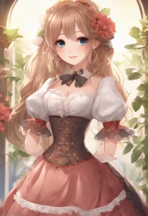 18 year old beautiful girl, big eyes, large breasts, petite and slender, 8K, top quality, (very detailed head: 1.0), (very detailed face: 1.0), (very detailed hair: 1.0), maid clothes, very detailed official artwork, anime moe art style, clean detailed ani...