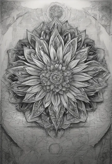 pencil sketch There is blood on the mandala flower