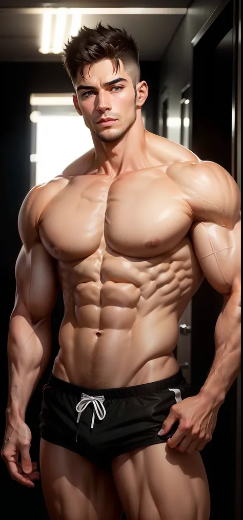 Change the photo normal to handsome body builder young men