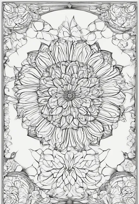 Blood-stained large flower mandala sketch pencil