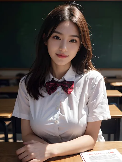 best qualtiy，tmasterpiece，超高分辨率，（真实感：1.4），RAW photogr，1girll，long whitr hair，Face Highlighting，Pure，Girly，Flushing，18yr old，18-year-old smiling female classmate，Pure，Innocent，（best qualtiy，8K，tmasterpiece:1.3），Goose egg face，largeeyes，long eyelasher，Exquis...