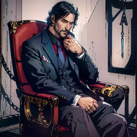 john wick sitting on a chair --auto --s2