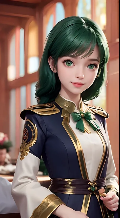 1girl,moyou,full body,black background,characters are full of composition, green hair, green eyes,8k, Perfect human body, Real person, Photorealistic, RAW photo, Real human face, Real human face skin, (looking at the camera with pure love eyes), cute look,...