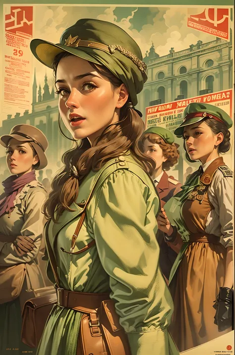 female revolutionaries,Vintage Poster,Posters during the war、age 1910