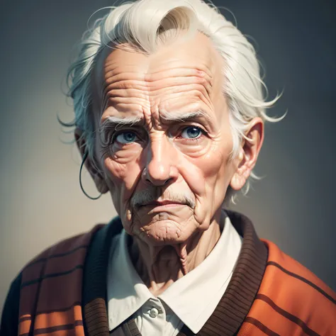 create a thoughtful old persons face