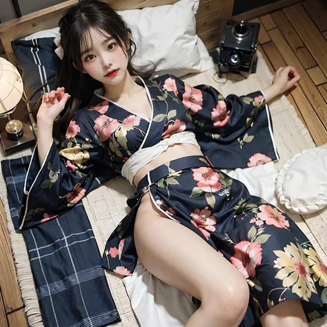 hi-school girl, lesbian, Japan Yukata, No bra, , Legs spread wide