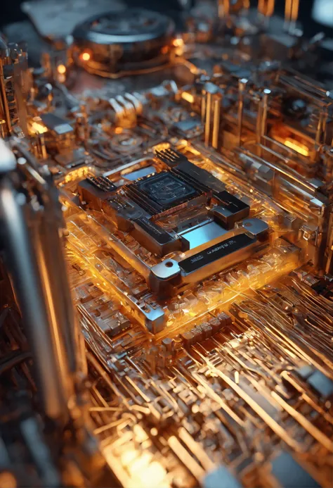 Futuristic quantum computer highly detailed image.