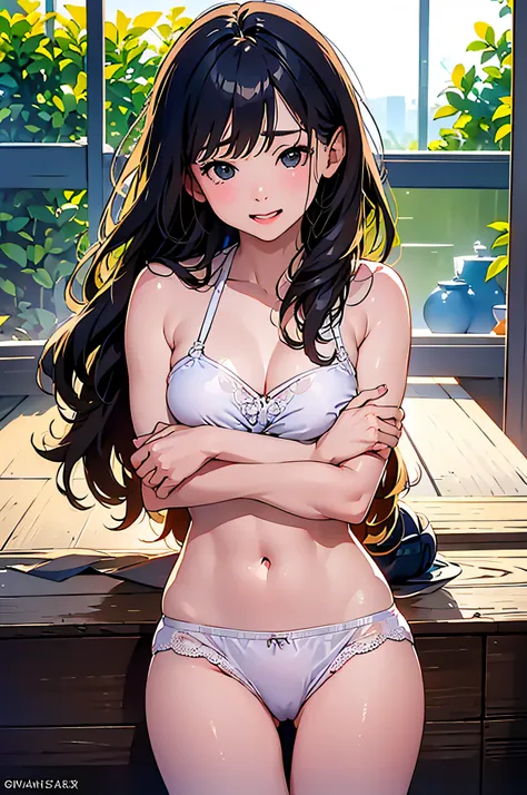 ​masterpiece、top-quality、Silence Suzuka(Uma Musume)、Brown hair、shorth hair、small tits、((((Perfect limbs))))、Only one girl、undergarment、all-fours、Horse Girl、brown haired、thighs thighs thighs thighs、Underbust、(top-quality、8K、​masterpiece、NSFW))、perfectly cut...