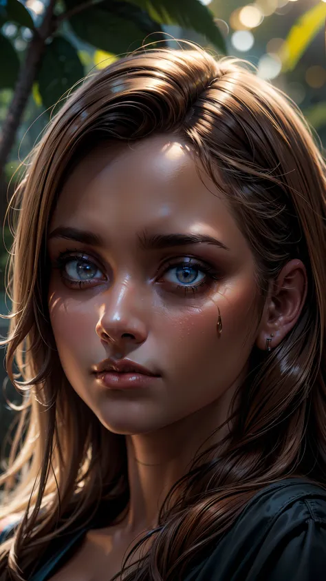 longing face tanned by the sun, volumetric lights and shadows, oil painting, professional, ultra-detailed, vivid colors, sharp focus, bokeh, portrait, vintage coloration