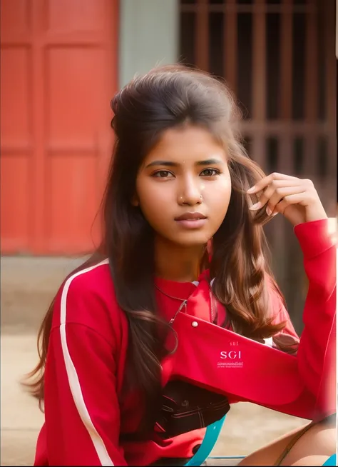 arafed woman sitting on the ground with a red purse, indian girl with brown skin, with accurate face, with lovely look, attractive girl, candid picture, very beautiful girl, candid photograph, candid photo, taken with canon 8 0 d, student, actress, female ...