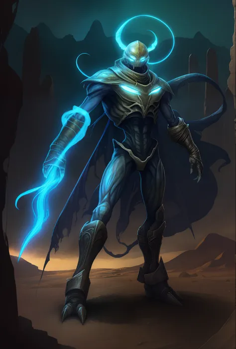 Translucent ethereal alien warrior,Huge scorpion,arthropods,Operate in the desert