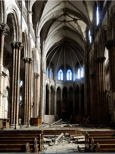 stage of the destroyed church