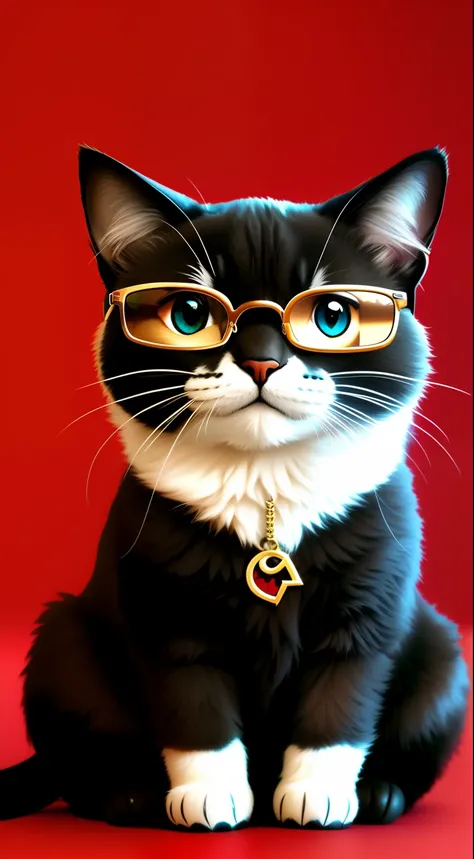 un bonito gatito hecho de metal,con gafas, ([cola | cable detallado] :1.3), (detalles intrincados), ilustrado.