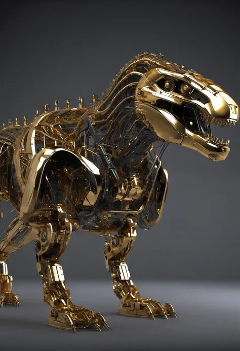 tyrannosarus rex ，t-rex，Made in gold，Movie lighting