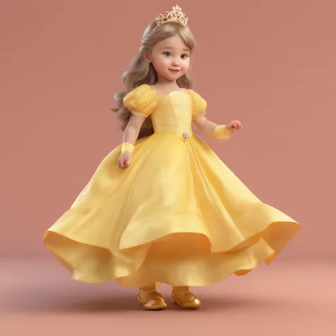 Baby princess girl, yellow gown