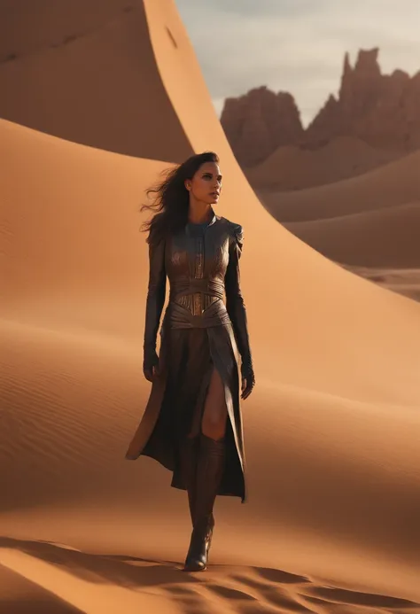 A closeup of a woman standing in a futuristic desert, obras de arte intrincadas. octan render, Greg Rutkowski. octan render, amazing octane render, octan render. mistborn, physical octane rendering, octano render - t, octano render aesethic, insanely detai...