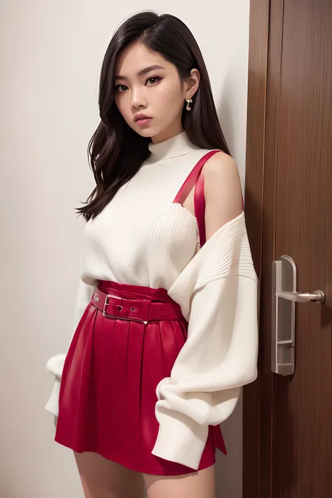 there is a woman that is standing in front of a door, cindy avelino, portrait of jossi of blackpink, red velvet, headshot profile picture, with professional makeup, harumi, nivanh chanthara, leaked image, mai anh tran, fanart, hana alisa omer, captured on ...