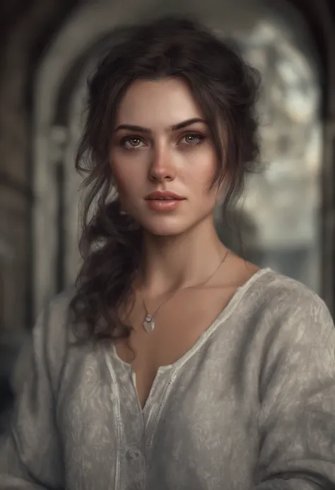 (lady:1.2),looking at viewer,(cinematic:0.7),depth of field,dark hair, dark eyes, outdoors