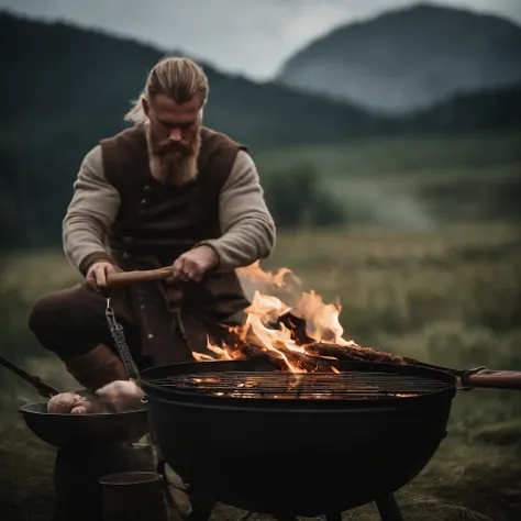 viking making grill