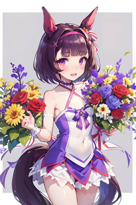 nsfw,bared  chest,revealing clothes,uma musume's nishino flower,uma musume,nishino flower,shorth hair,katyusha,big horse ears,cu...