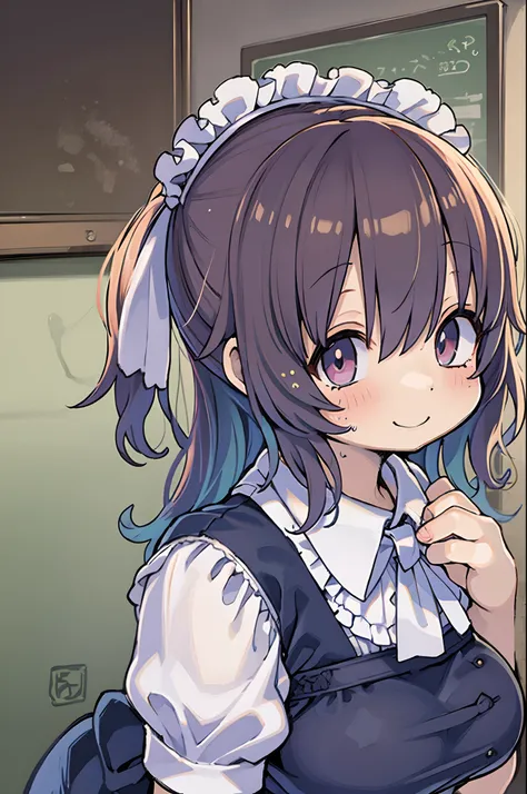 masutepiece, Best Quality, 1girl in, Empty eyes, Utsurome, maid, Smile