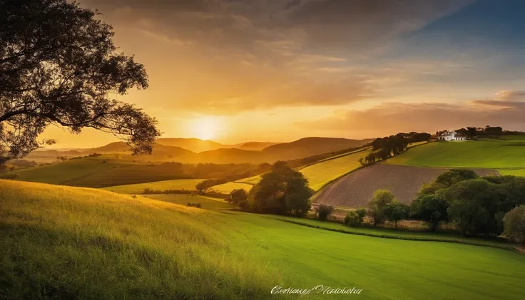 linda imagem de uma porteira de uma fazenda com natureza, beautiful view