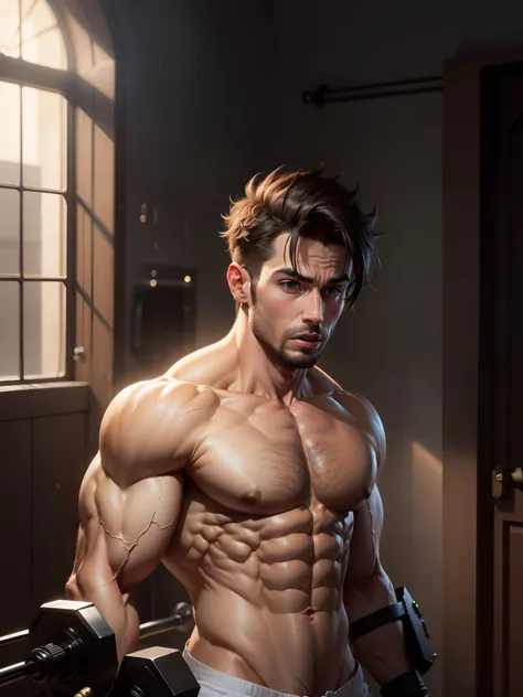 Make him hyper realistic and muscula