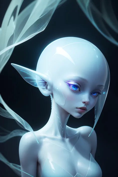 Translucent ethereal alien close-up